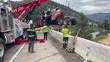Major-injury crash leaves big rig dangling from bridge on California ...