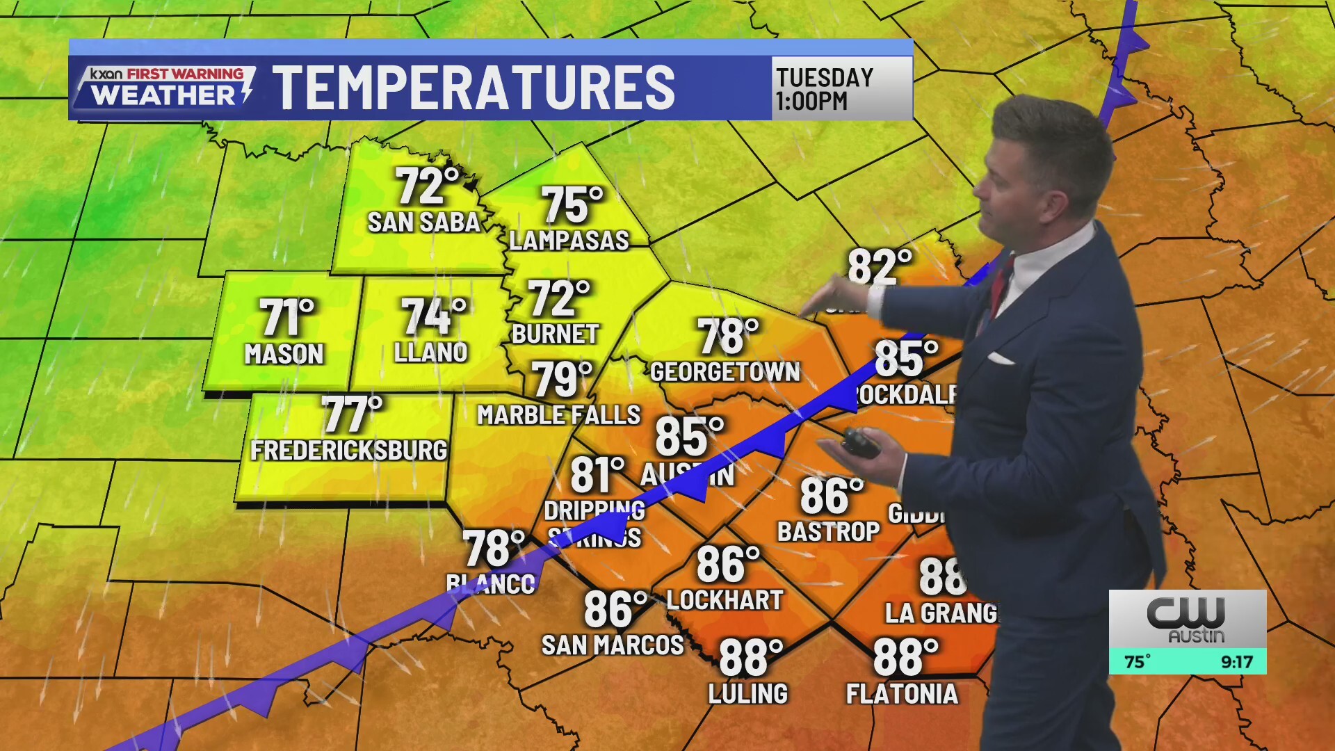 Windy cold front brings fire danger to Central Texas | KXAN Forecast ...