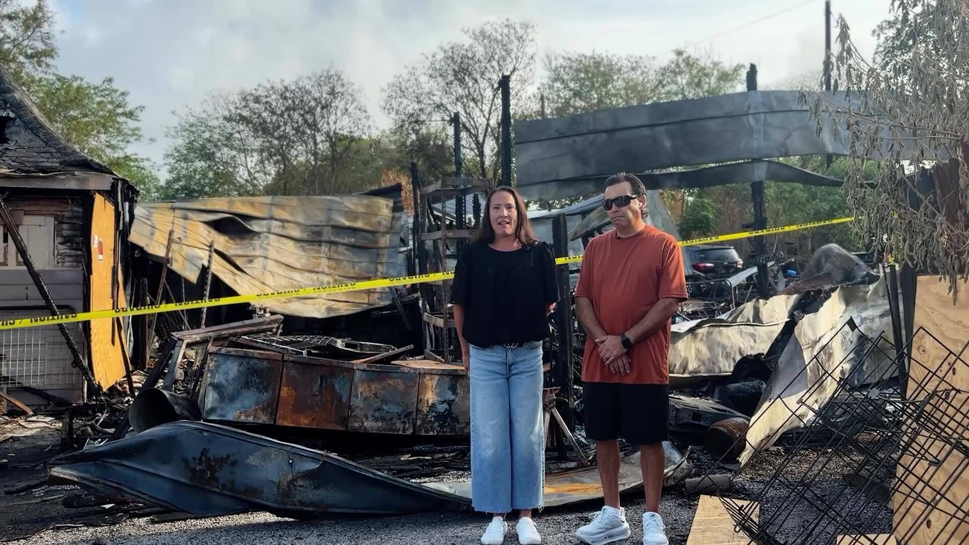 Fires happened at neighboring Texas car dealerships a month apart