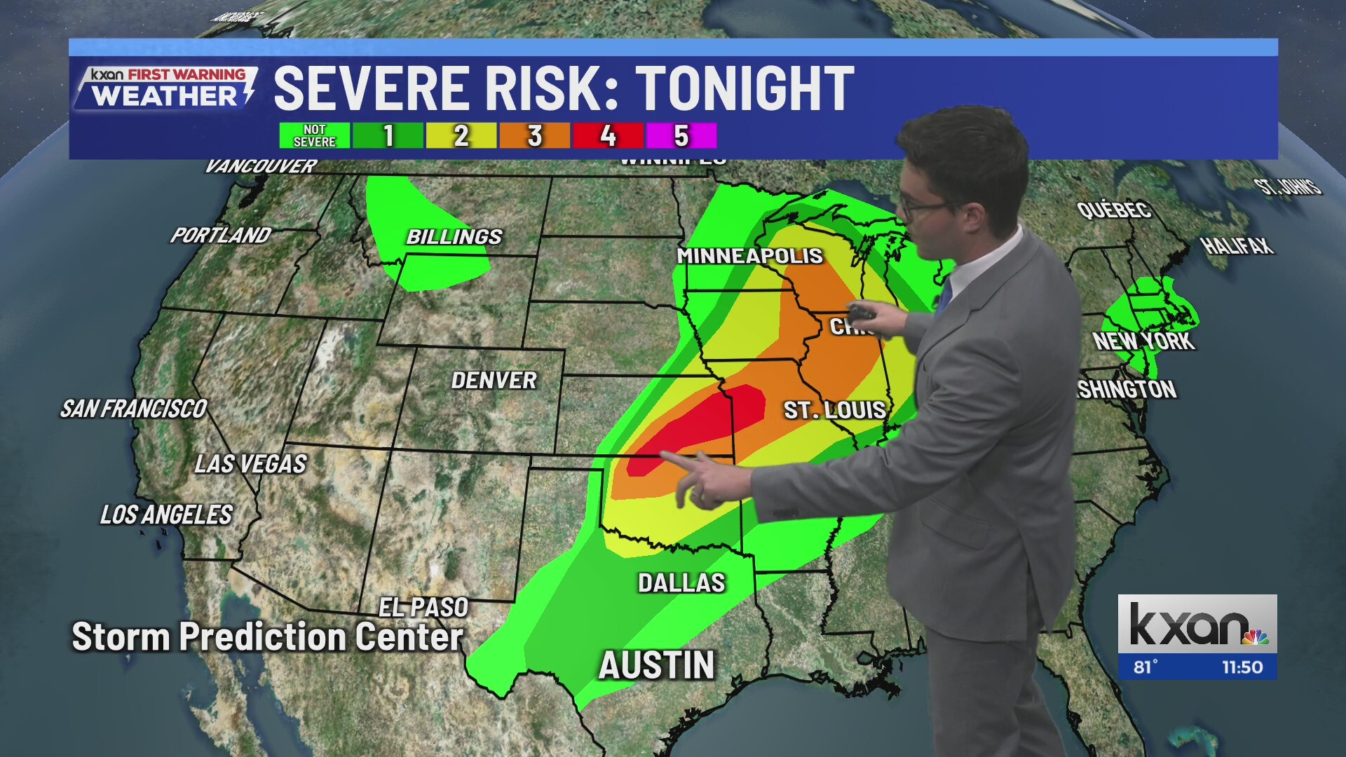 Isolated severe storms tonight, strong cold front tomorrow | KXAN ...