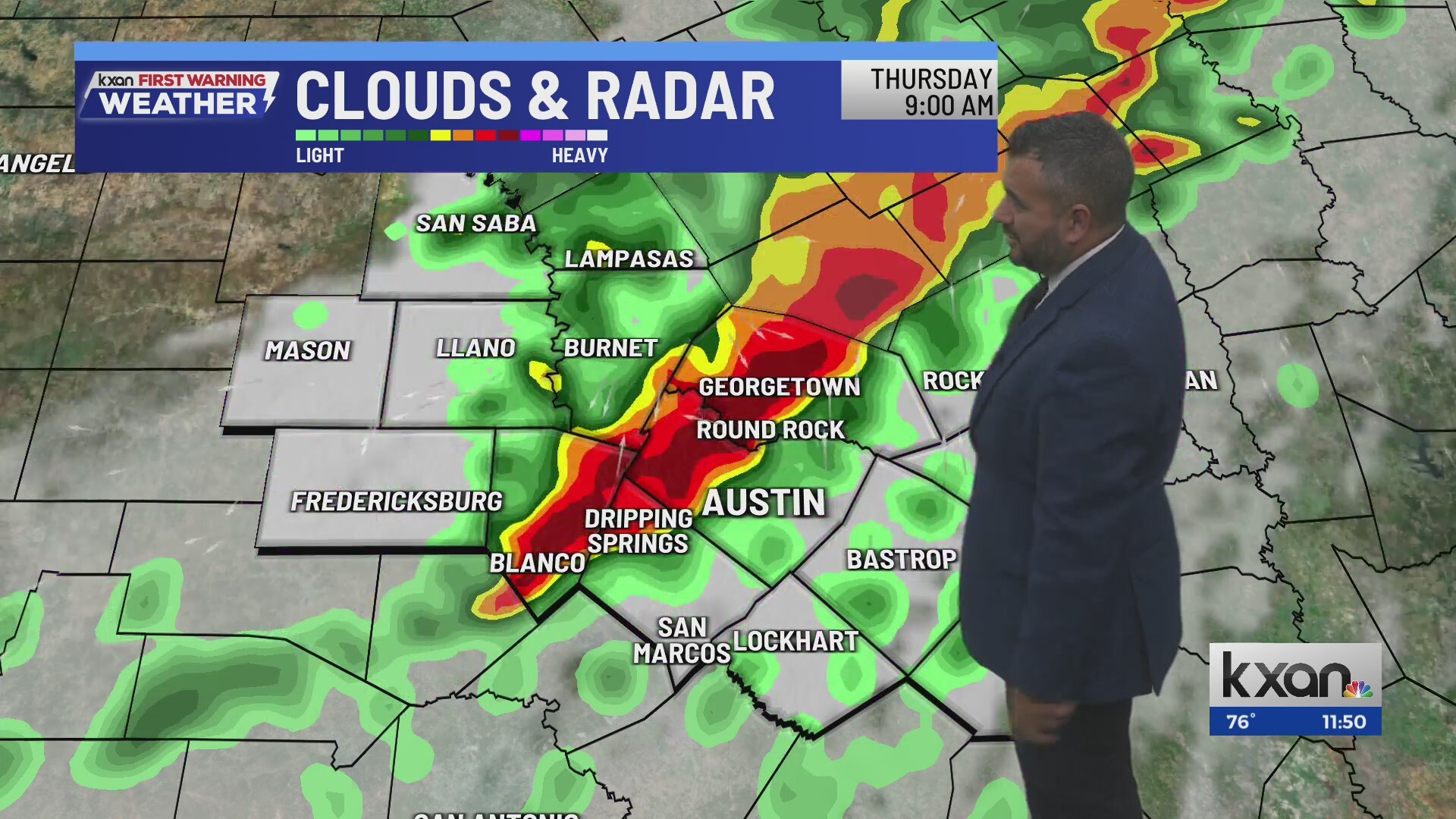 Timing becoming clearer of showers and storms Thursday | KXAN weather ...