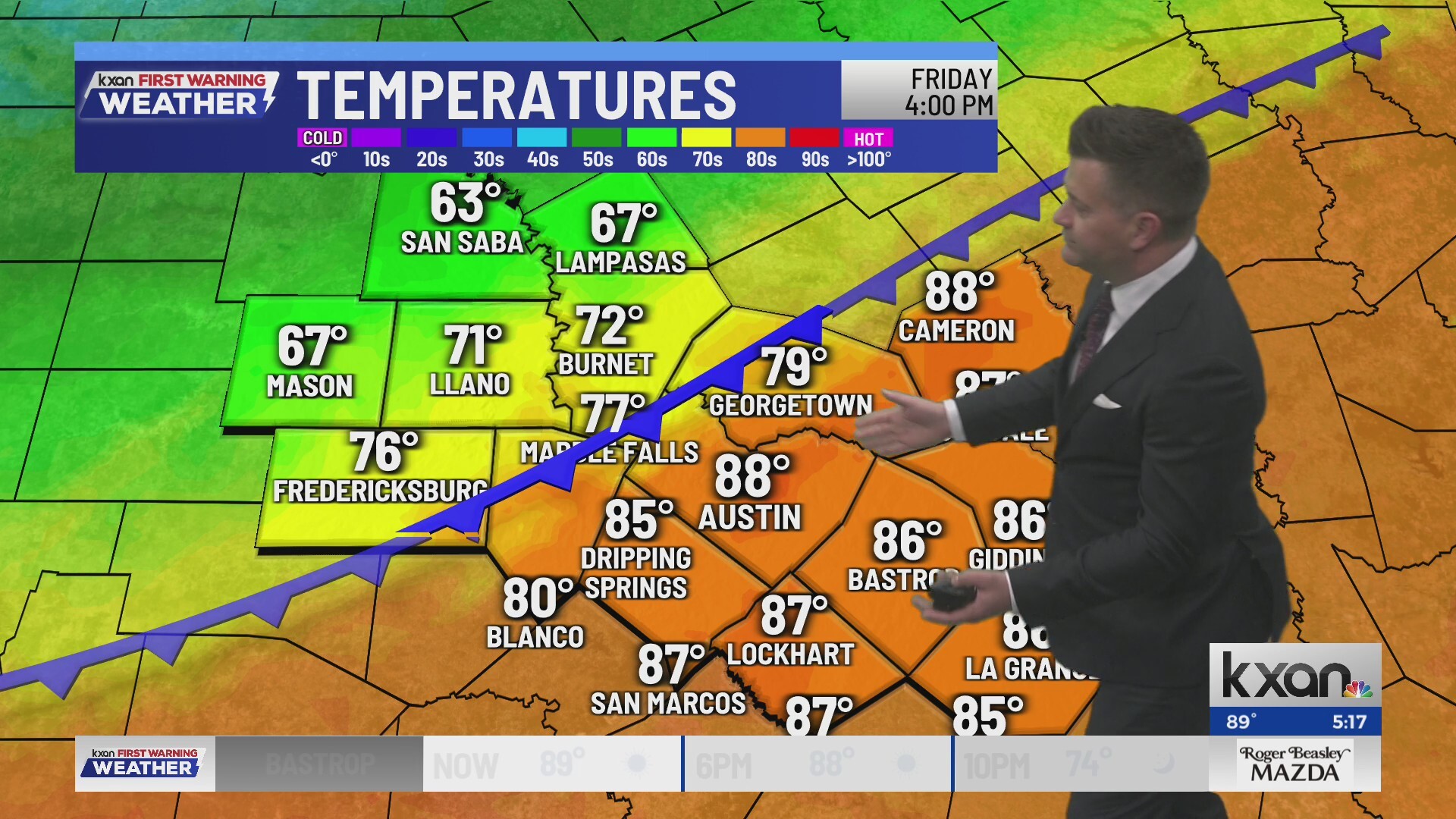 Cold front Friday brings gusty wind and much cooler temperatures | KXAN ...