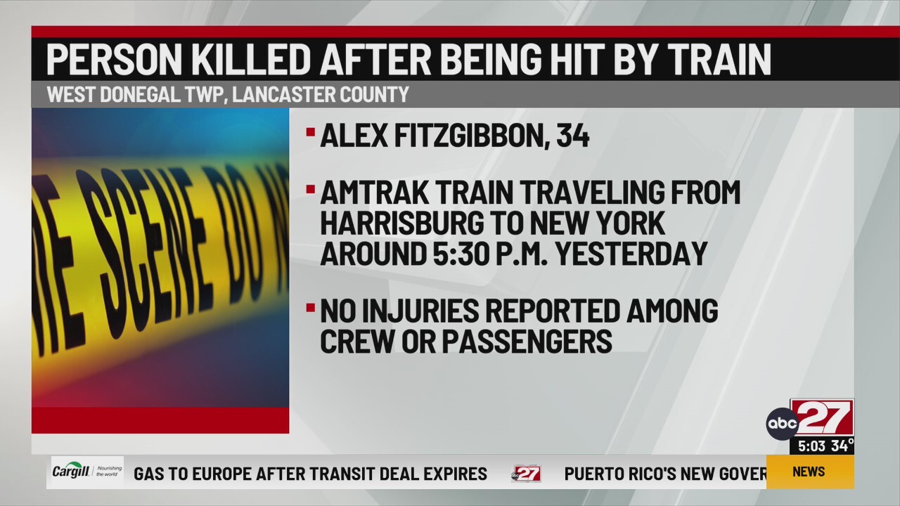 Person killed after being hit by train in Lancaster County – ABC27